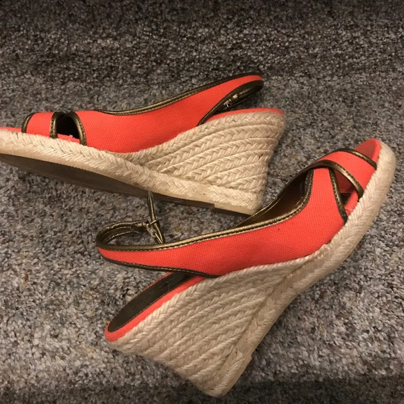 J. Crew lucaya coral linen & bronze metallic shoes - Picture 5 of 6